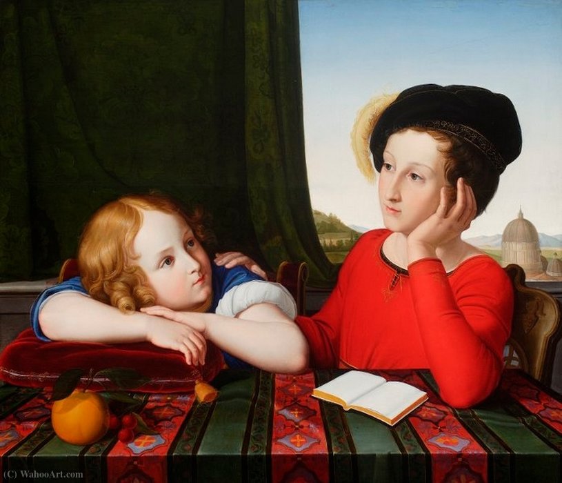 Wikioo.org - The Encyclopedia of Fine Arts - Painting, Artwork by Wilhelm Von Schadow - Portrait of Wieńczysław and Konstanty Potocki in childhood.