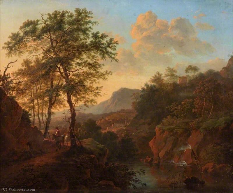 Wikioo.org - The Encyclopedia of Fine Arts - Painting, Artwork by Willem De Heusch - River Scene with Figures