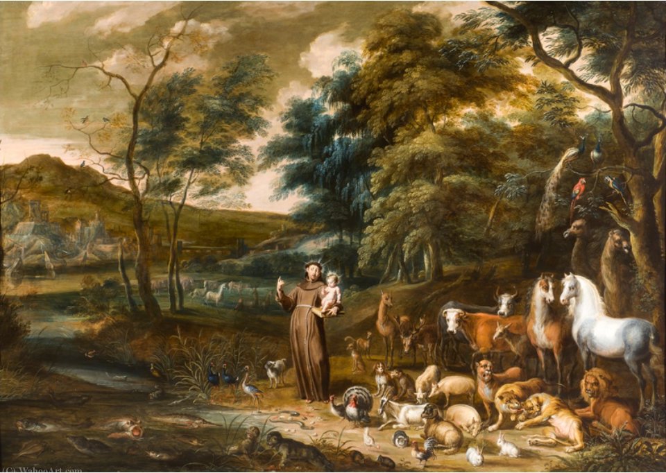 Wikioo.org - The Encyclopedia of Fine Arts - Painting, Artwork by Willem Van Herp - Saint Francis with the Animals