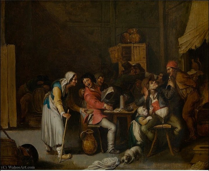 WikiOO.org - Encyclopedia of Fine Arts - Schilderen, Artwork Willem Van Herp - The Female Beggar in the Tavern