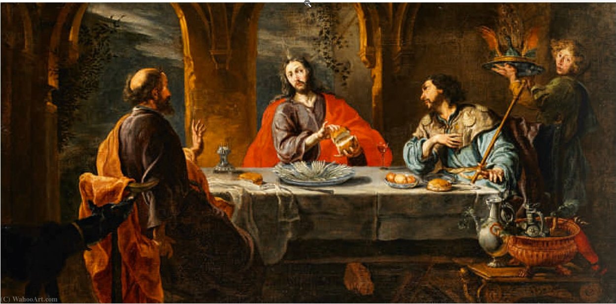 WikiOO.org - Güzel Sanatlar Ansiklopedisi - Resim, Resimler Willem Van Herp - The Supper at Emmaus