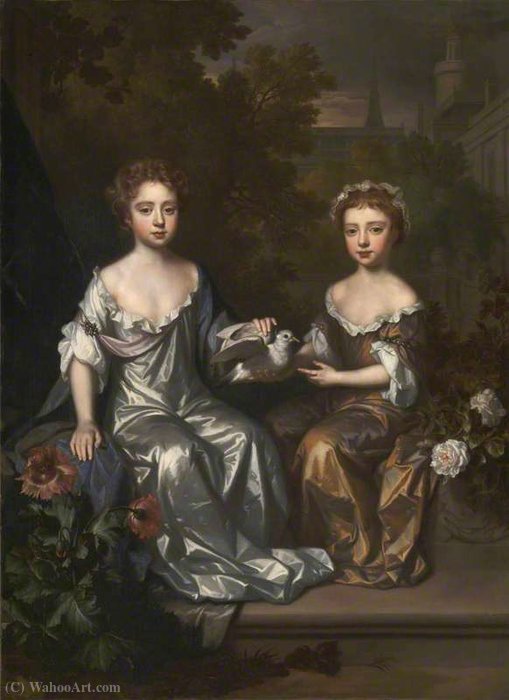 WikiOO.org - Encyclopedia of Fine Arts - Lukisan, Artwork Willem Wissing - Portrait of Henrietta and Mary Hyde