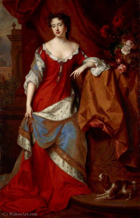 WikiOO.org – 美術百科全書 - 繪畫，作品 Willem Wissing - 女王 安妮  作为  公主  的  丹麦