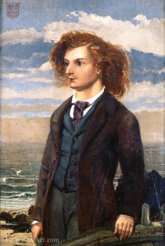 Wikioo.org – L'Encyclopédie des Beaux Arts - Peinture, Oeuvre de William Bell Scott - Peinture d un jeune Algernon Swinburne