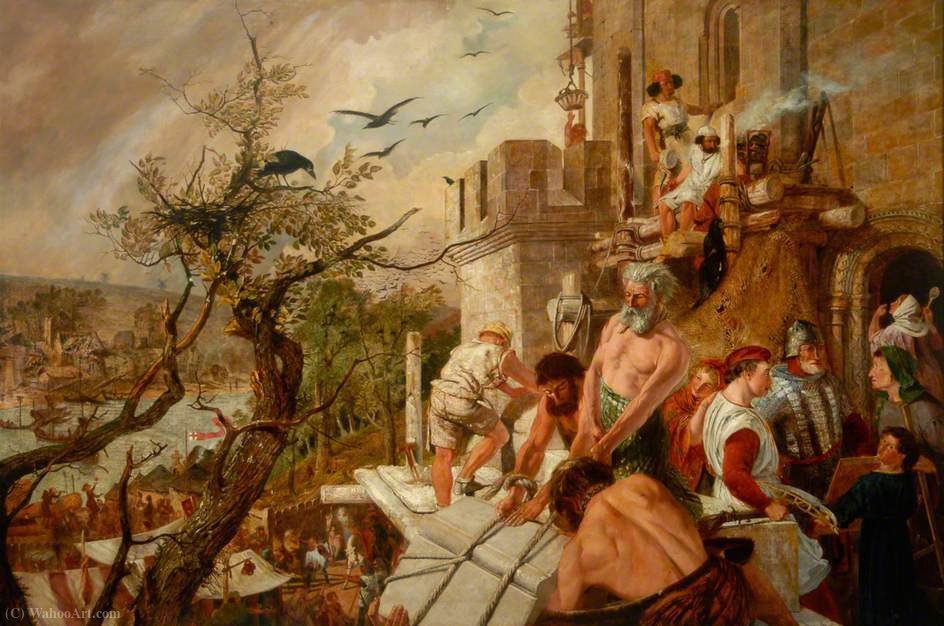 Wikioo.org - The Encyclopedia of Fine Arts - Painting, Artwork by William Bell Scott - The Building of the New Castle