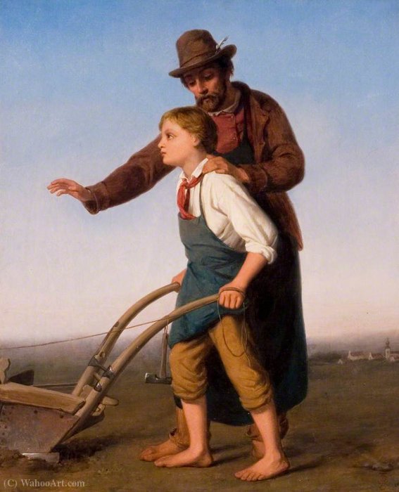 Wikioo.org - The Encyclopedia of Fine Arts - Painting, Artwork by William Charles Thomas Dobson - Train Up a Child in the Way He Should Go