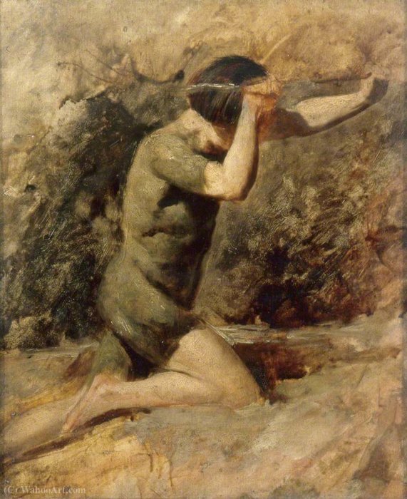 WikiOO.org - Encyclopedia of Fine Arts - Maleri, Artwork William Dyce - Study for 'Cain'