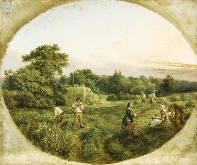 Wikioo.org - The Encyclopedia of Fine Arts - Painting, Artwork by William Ellis - Haymaking, handsworth, birmingham