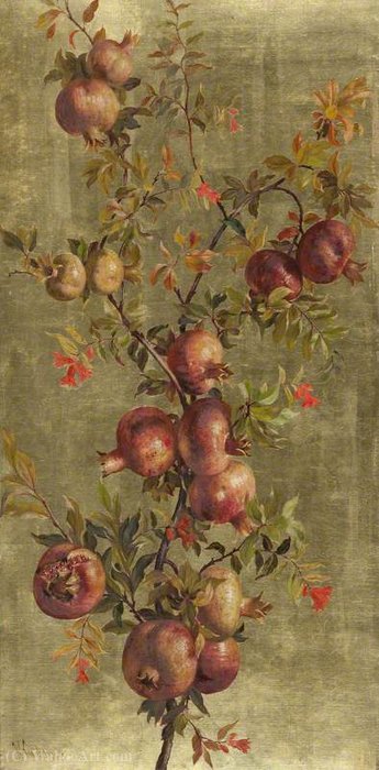 WikiOO.org - Enciklopedija dailės - Tapyba, meno kuriniai William Hughes - Pomegranates and Flowers