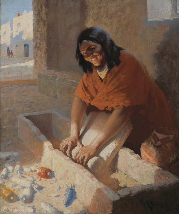 WikiOO.org - אנציקלופדיה לאמנויות יפות - ציור, יצירות אמנות William Robinson Leigh - Indian girl