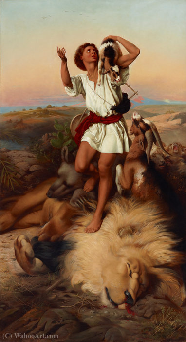 Wikioo.org – L'Enciclopedia delle Belle Arti - Pittura, Opere di William Strutt - Prima vittoria di Davide