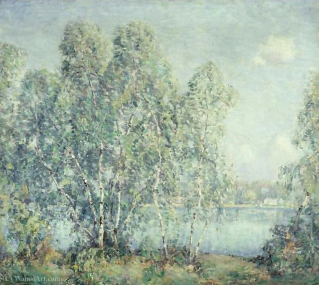 WikiOO.org - Εγκυκλοπαίδεια Καλών Τεχνών - Ζωγραφική, έργα τέχνης Wilson Henry Irvine - On the lake, lyme, connecticutt