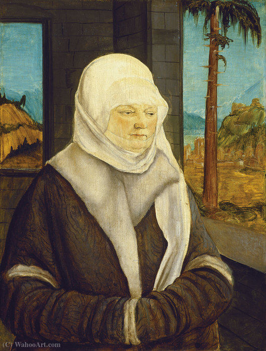 Wikioo.org – La Enciclopedia de las Bellas Artes - Pintura, Obras de arte de Wolf Huber - Retrato de una mujer de la familia Reuss