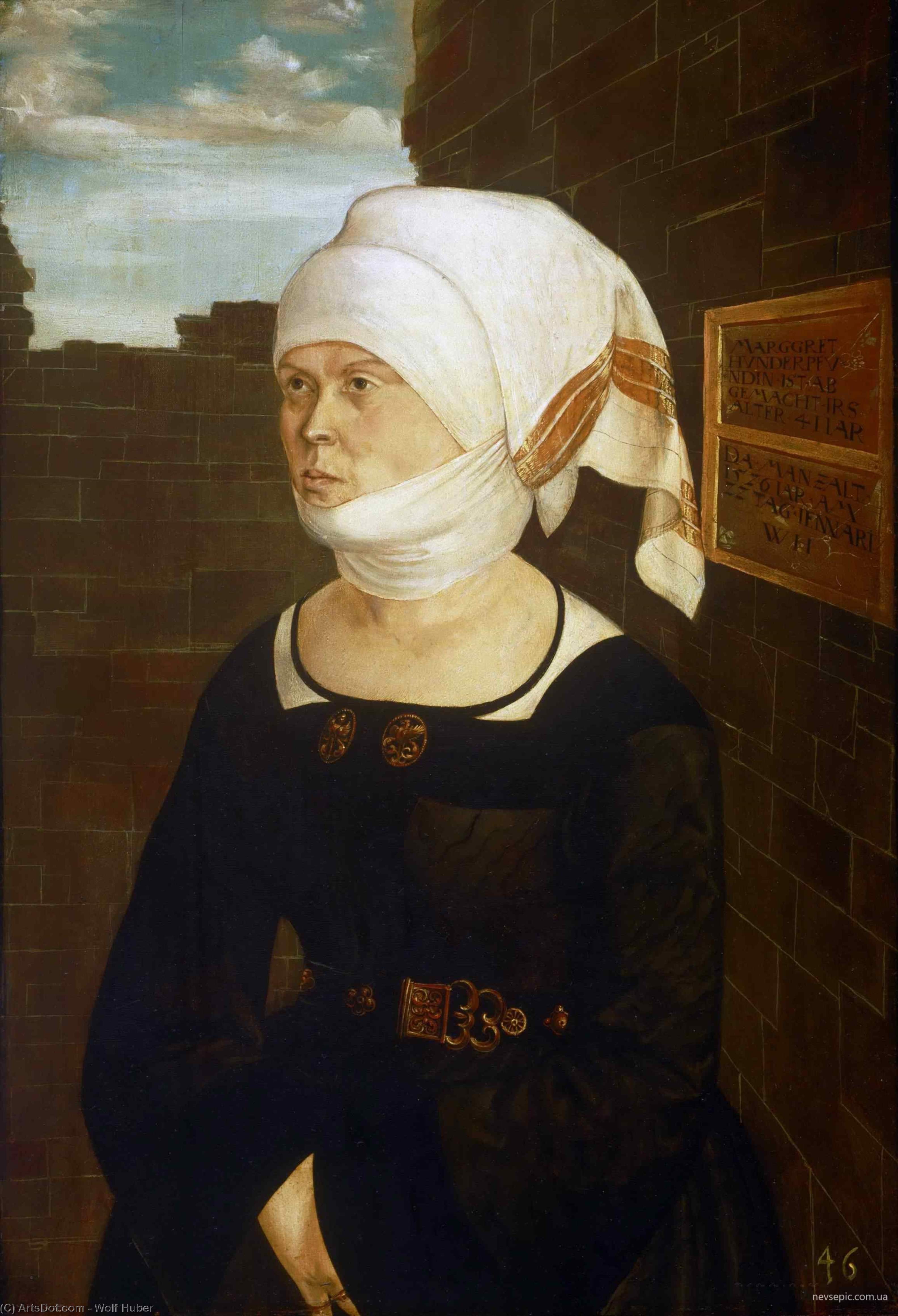 Wikioo.org - The Encyclopedia of Fine Arts - Painting, Artwork by Wolf Huber - Portrait of Margaret Hundertpfundt