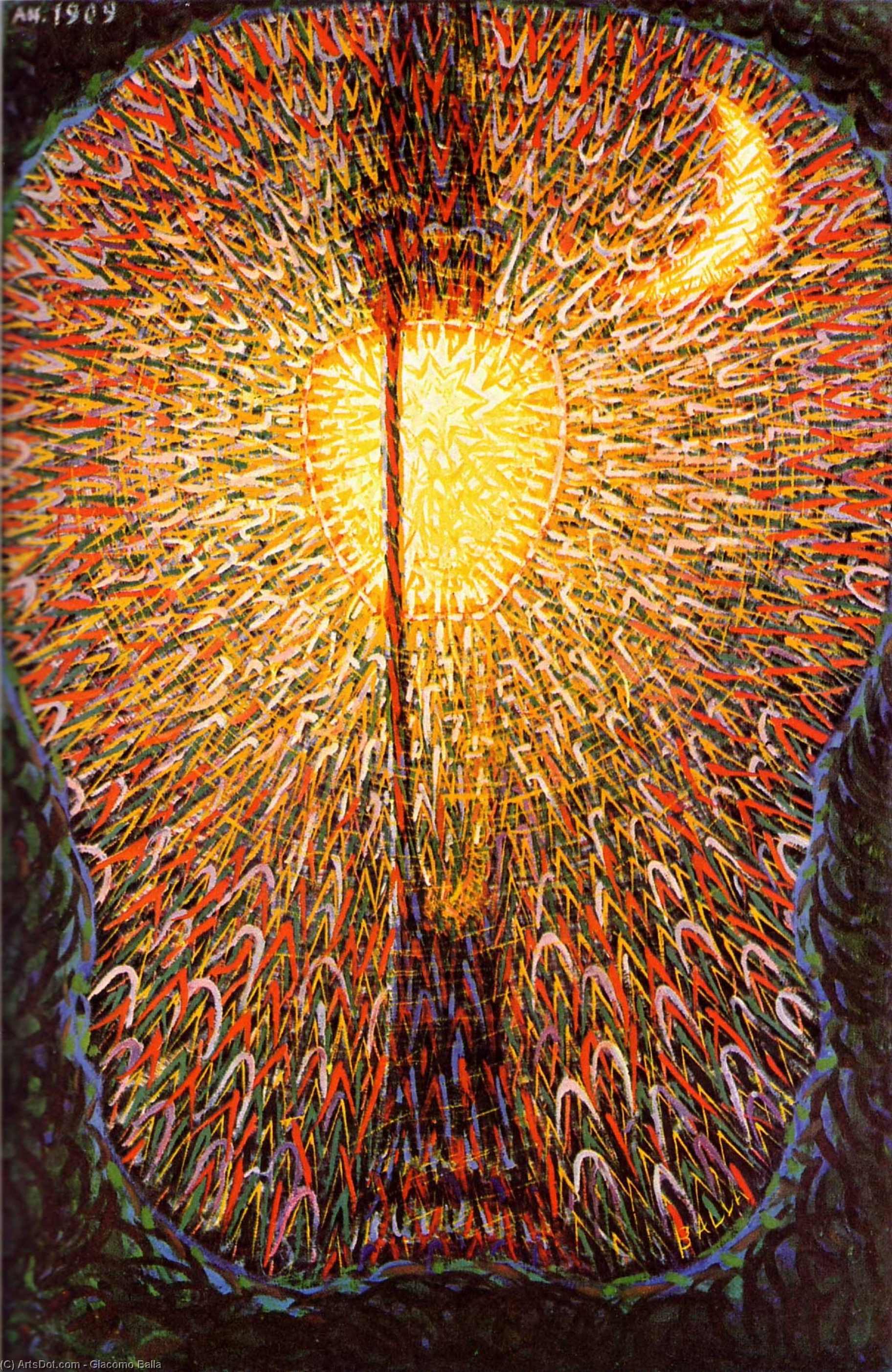 WikiOO.org - Енциклопедия за изящни изкуства - Живопис, Произведения на изкуството Giacomo Balla - Street Light