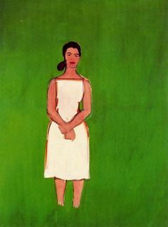 Wikioo.org - The Encyclopedia of Fine Arts - Painting, Artwork by Alex Katz - Ada in White Dress
