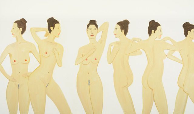 Wikoo.org - موسوعة الفنون الجميلة - اللوحة، العمل الفني Alex Katz - Untitled nudes