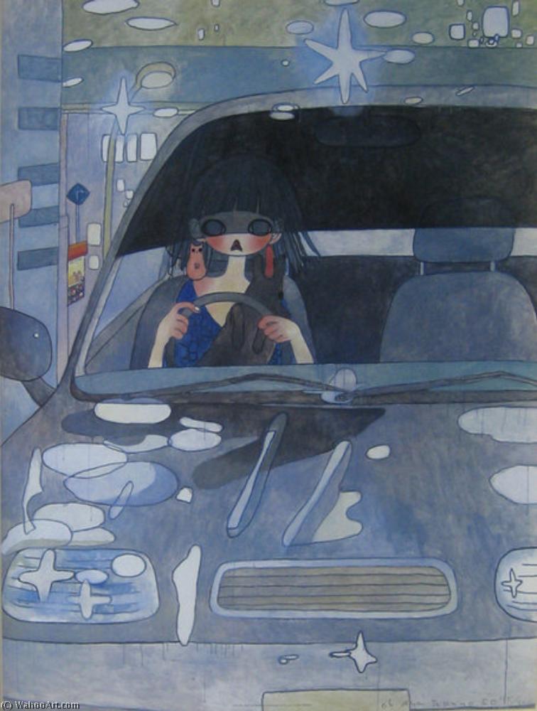 WikiOO.org - Encyclopedia of Fine Arts - Maľba, Artwork Aya Takano - Drive with a night dog