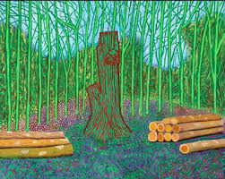 WikiOO.org - Энциклопедия изобразительного искусства - Живопись, Картины  David Hockney - устроен срубленных  Деревья