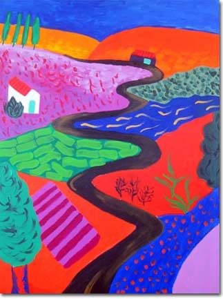 Wikioo.org - The Encyclopedia of Fine Arts - Painting, Artwork by David Hockney - Landscape in Memory
