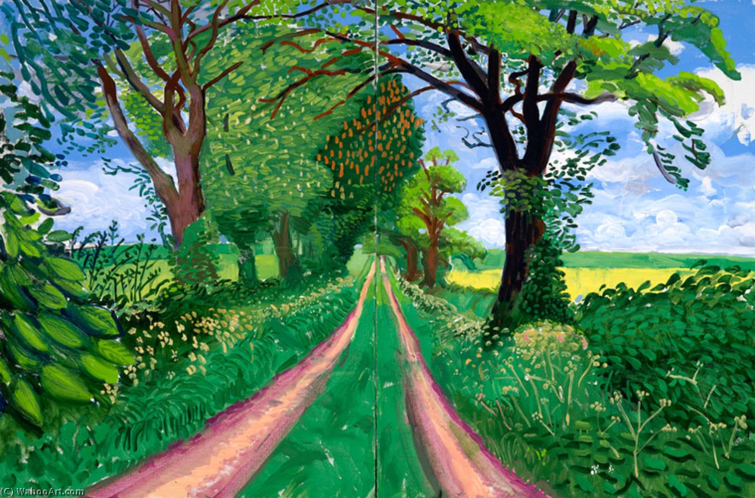 Wikioo.org - The Encyclopedia of Fine Arts - Painting, Artwork by David Hockney - Late spring tunnel