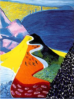 Wikoo.org - موسوعة الفنون الجميلة - اللوحة، العمل الفني David Hockney - Malibu