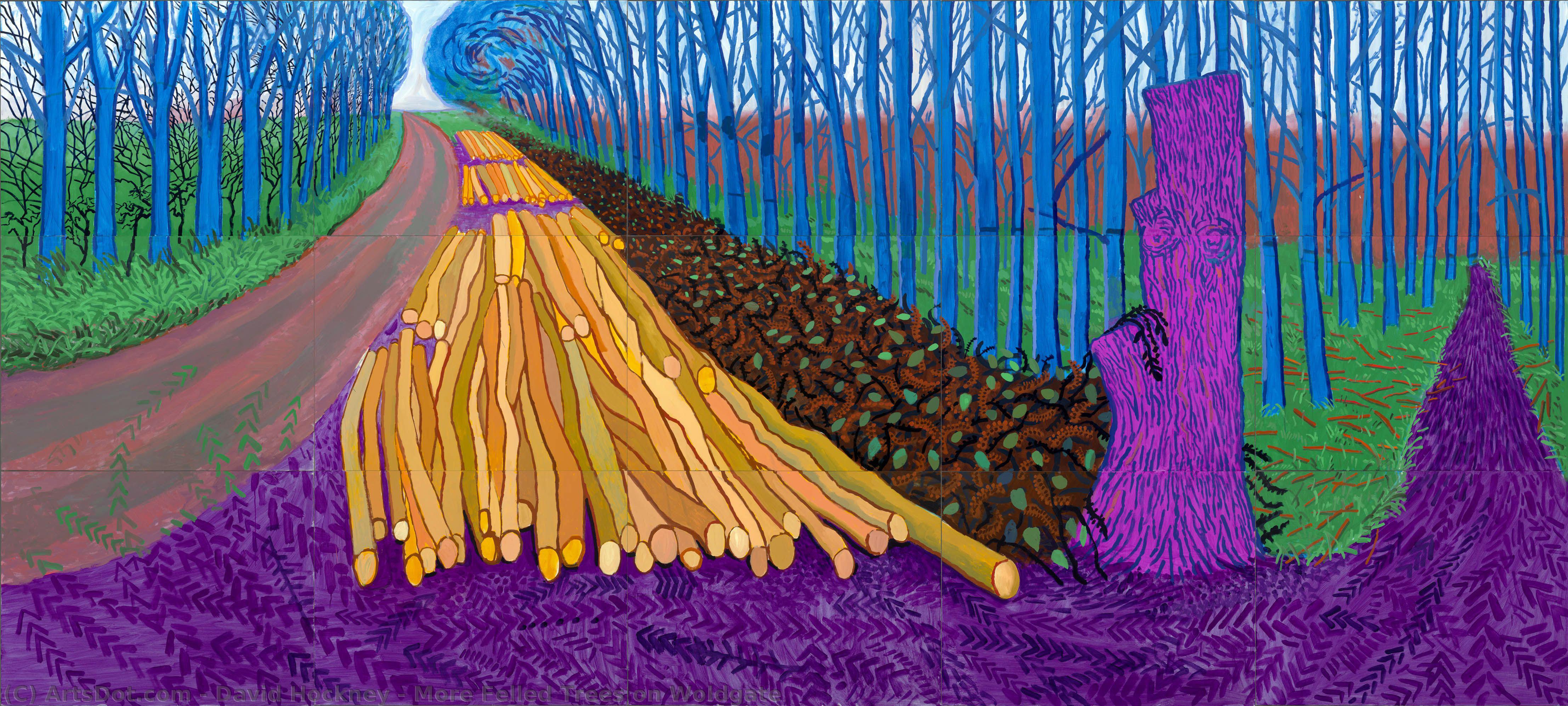 WikiOO.org - 백과 사전 - 회화, 삽화 David Hockney - More Felled Trees on Woldgate