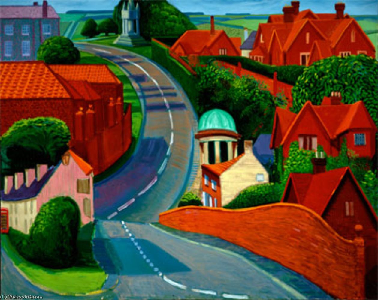 Wikioo.org - The Encyclopedia of Fine Arts - Painting, Artwork by David Hockney - The Road to York through Sledmere