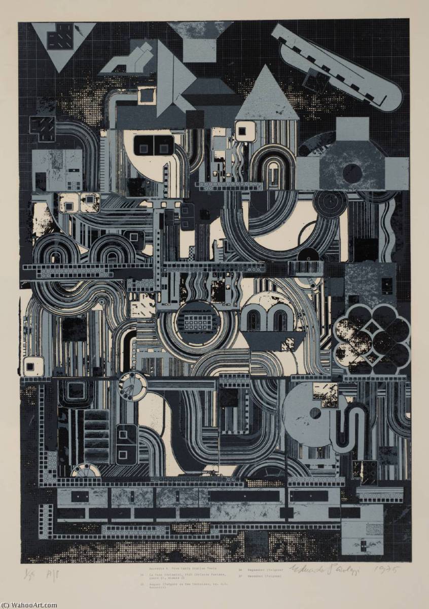 Wikioo.org - The Encyclopedia of Fine Arts - Painting, Artwork by Eduardo Paolozzi - Four german songs (2)