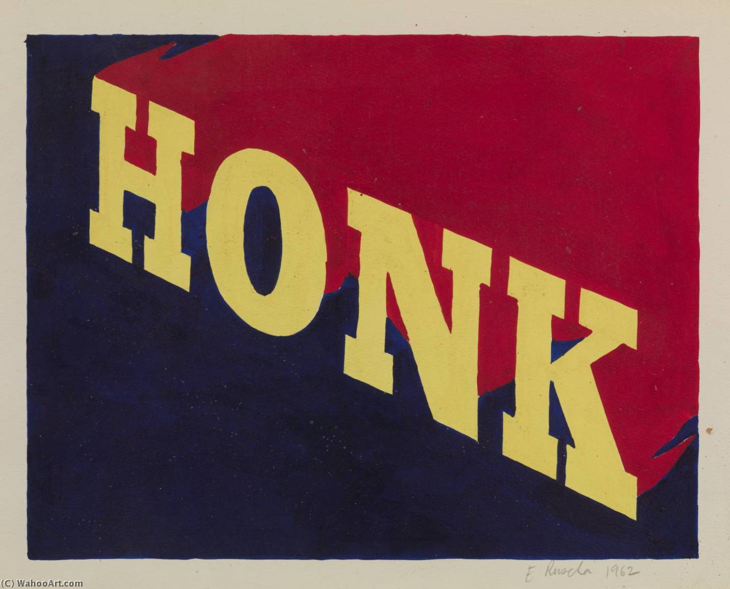 Wikioo.org - The Encyclopedia of Fine Arts - Painting, Artwork by Edward Ruscha - Honk