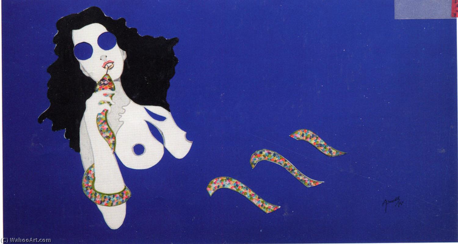 WikiOO.org - Encyclopedia of Fine Arts - Maalaus, taideteos Evelyne Axell - La femme au serpent