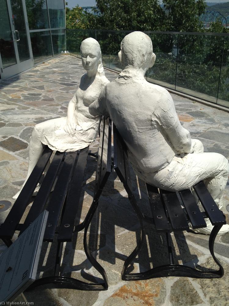 Wikioo.org - The Encyclopedia of Fine Arts - Painting, Artwork by George Segal - Couple on Two Benches