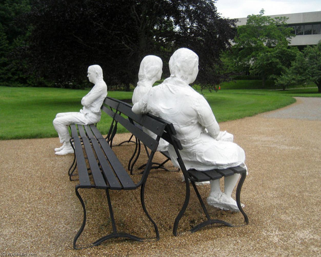 WikiOO.org - Encyclopedia of Fine Arts - Maalaus, taideteos George Segal - Three People on Four Benches