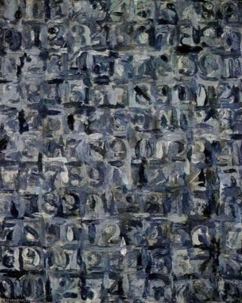 Wikoo.org - موسوعة الفنون الجميلة - اللوحة، العمل الفني Jasper Johns - Grey numbers