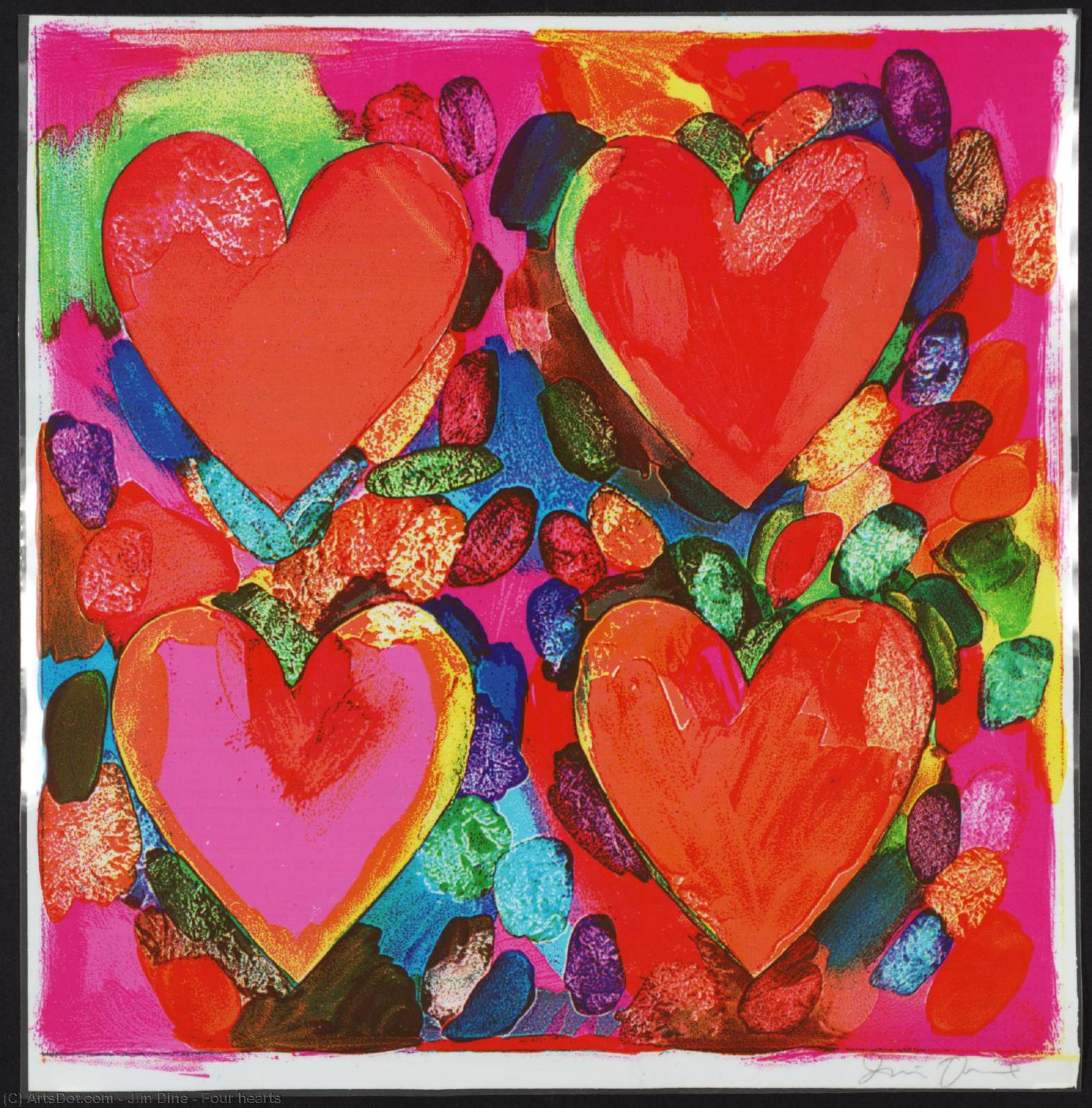 Wikioo.org - The Encyclopedia of Fine Arts - Painting, Artwork by Jim Dine - Four hearts
