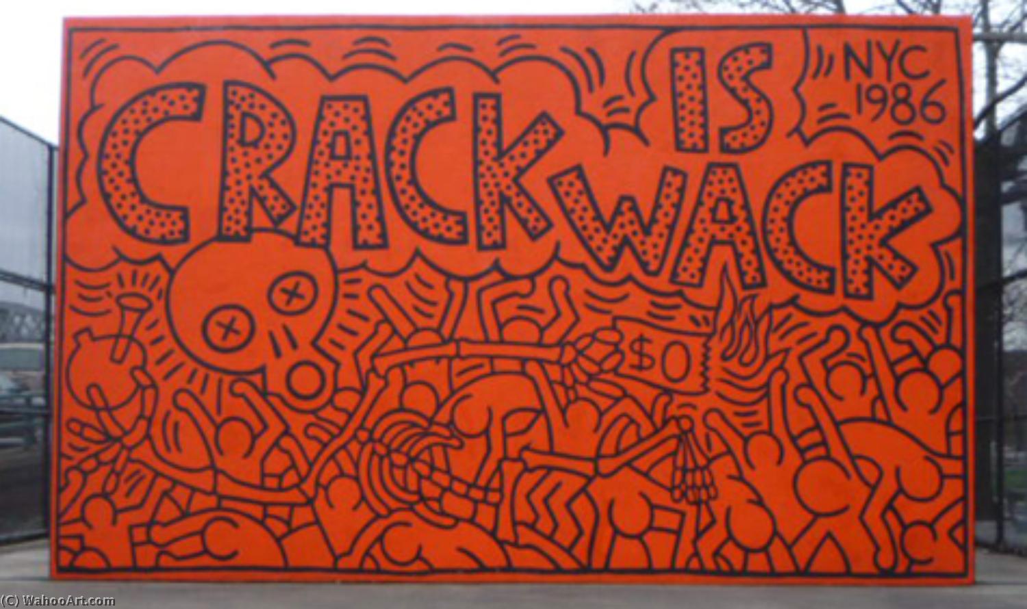 Wikioo.org - The Encyclopedia of Fine Arts - Painting, Artwork by Keith Haring - Crack is wack