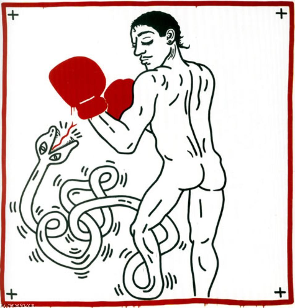 Wikioo.org - Encyklopedia Sztuk Pięknych - Malarstwo, Grafika Keith Haring - Portrait of macho camacho