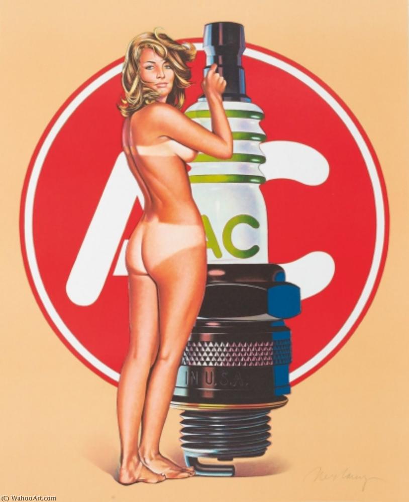 Wikioo.org - The Encyclopedia of Fine Arts - Painting, Artwork by Mel Ramos - AC Delco Spark Plug Pin Up Girl Decal