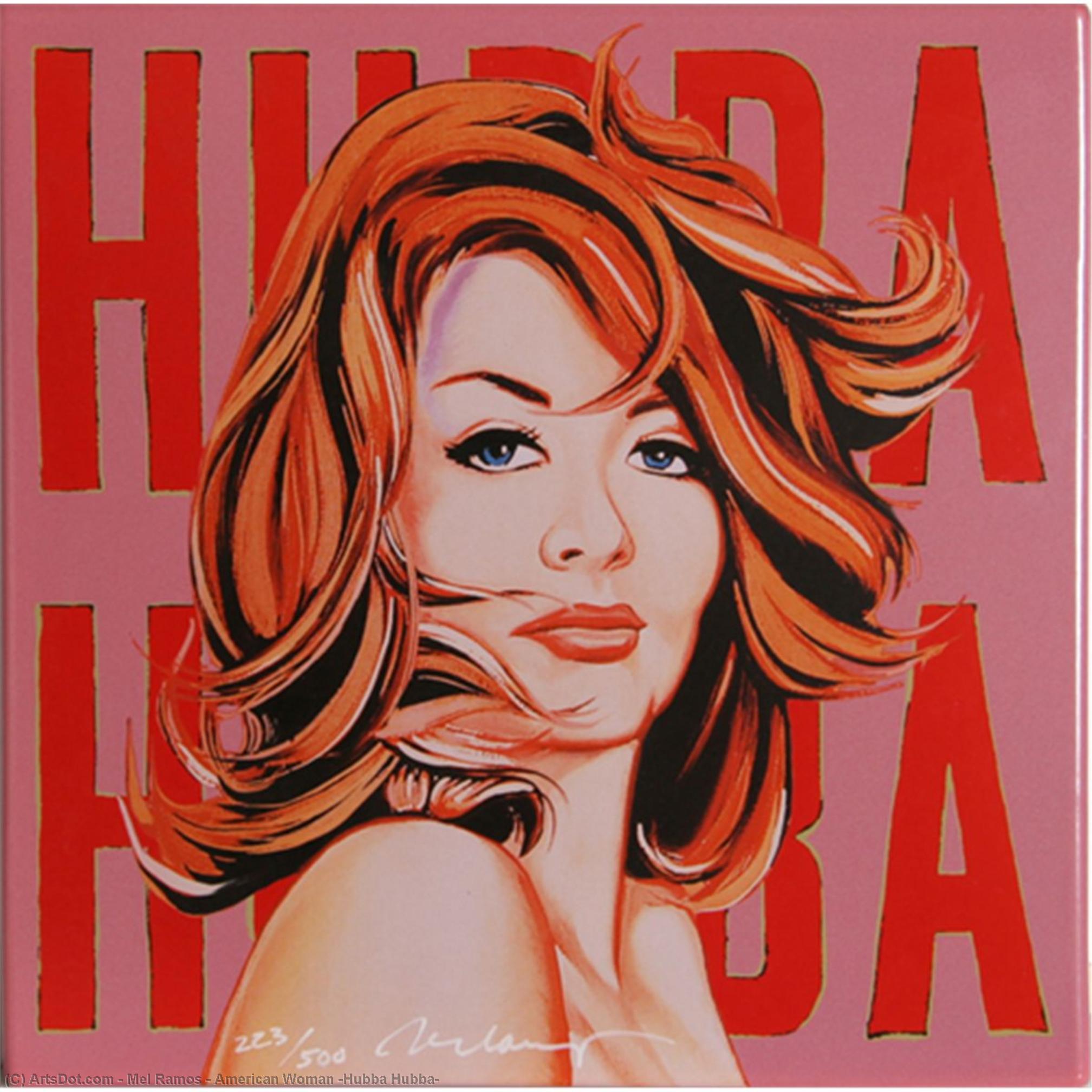 Wikioo.org - The Encyclopedia of Fine Arts - Painting, Artwork by Mel Ramos - American Woman (Hubba Hubba)