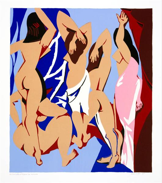 WikiOO.org - Enciklopedija dailės - Tapyba, meno kuriniai Patrick Caulfield - Les demoiselles d'avignon vues de derri re