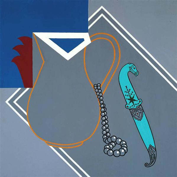 Wikioo.org - สารานุกรมวิจิตรศิลป์ - จิตรกรรม Patrick Caulfield - Still life with dagger