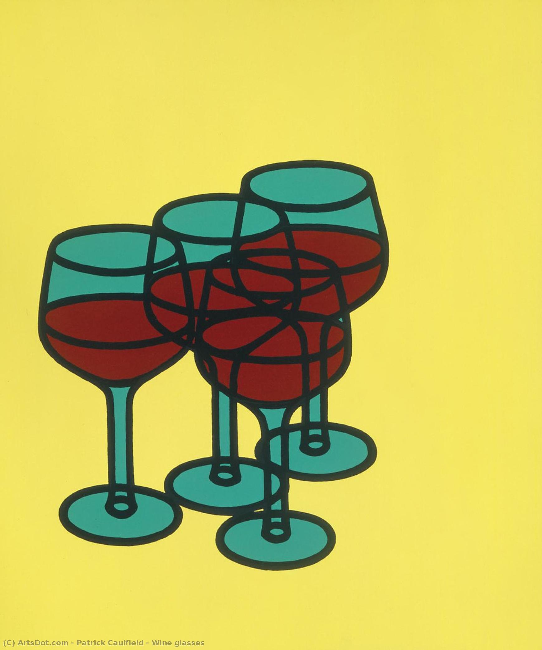 Wikioo.org - The Encyclopedia of Fine Arts - Painting, Artwork by Patrick Caulfield - Wine glasses