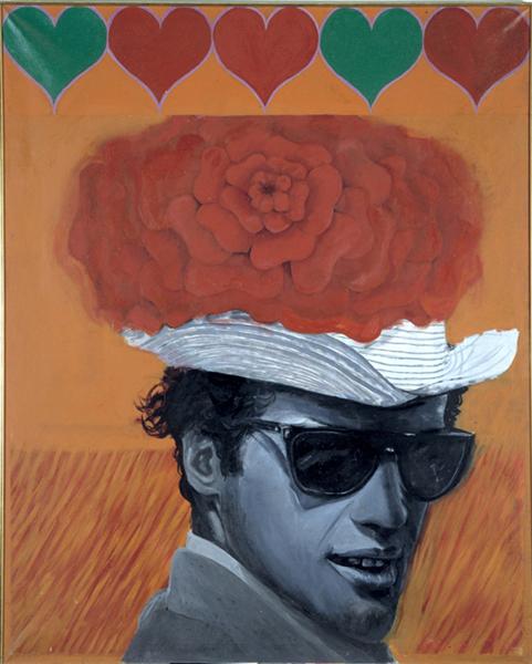 Wikioo.org - The Encyclopedia of Fine Arts - Painting, Artwork by Pauline Boty - With love to jean paul belmondo