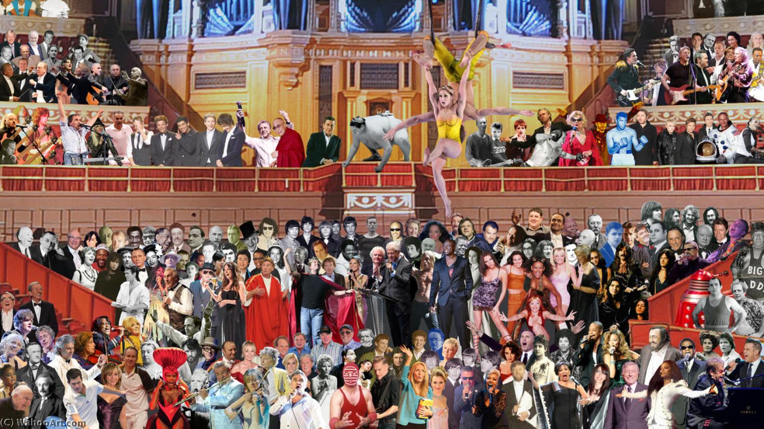 Wikioo.org - The Encyclopedia of Fine Arts - Painting, Artwork by Peter Blake - One Direction, Beyonce and Russell Brand join The Beatles in Peter Blake's updated Sgt Pepper mural at Royal Albert Hall