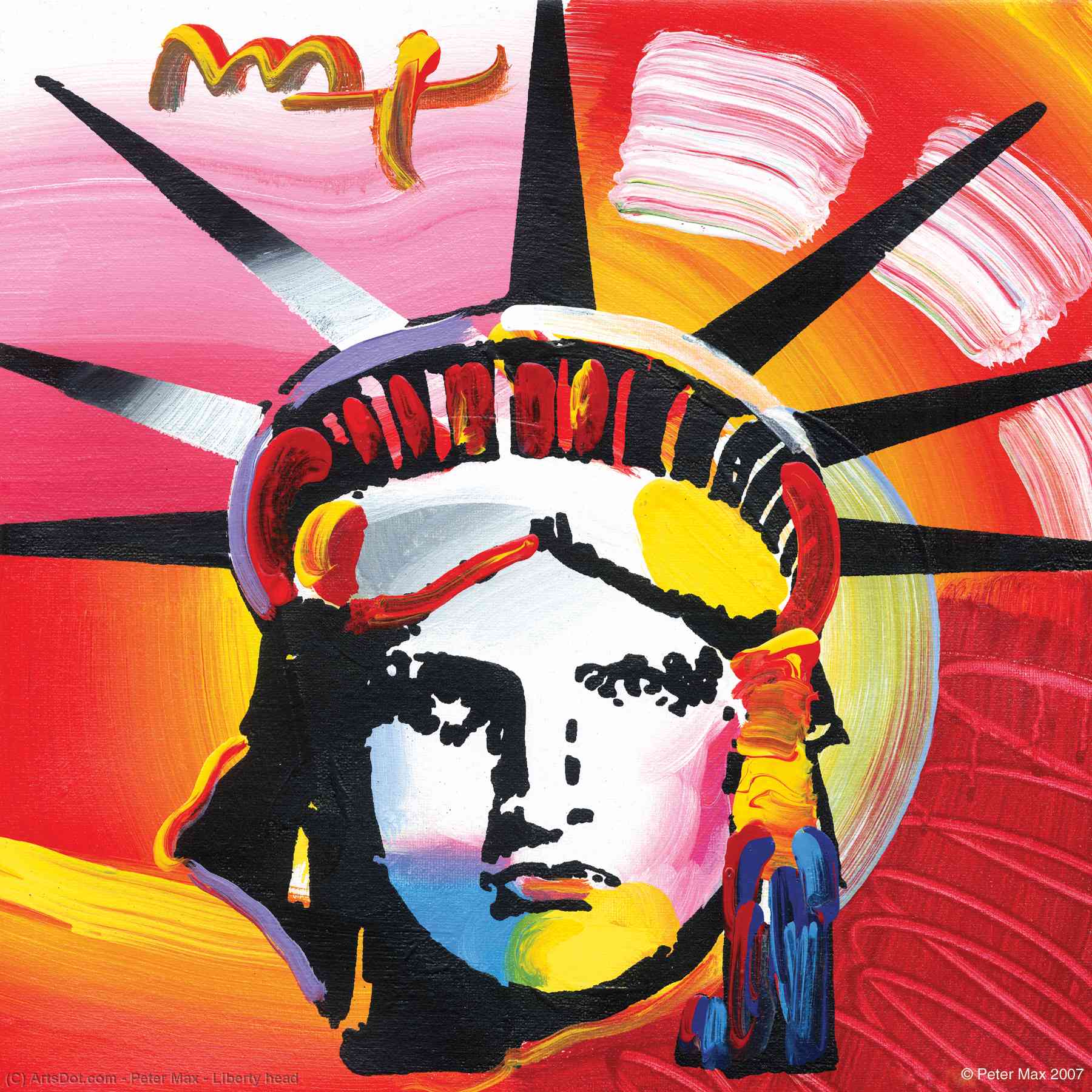 Wikioo.org - The Encyclopedia of Fine Arts - Painting, Artwork by Peter Max - Liberty head