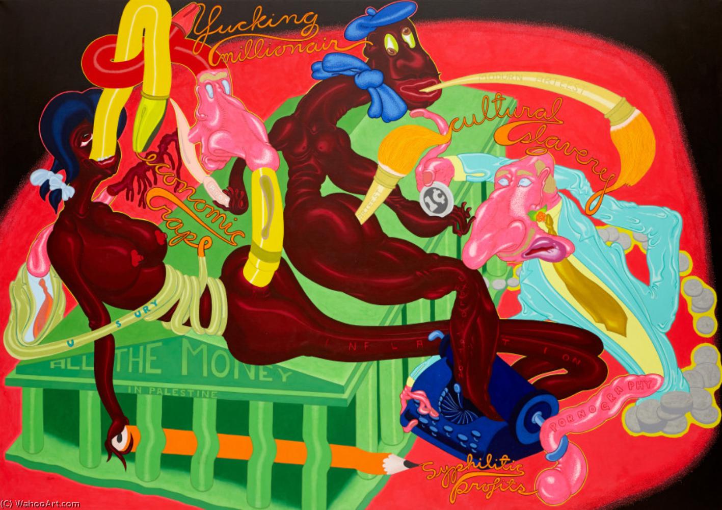 Wikioo.org - The Encyclopedia of Fine Arts - Painting, Artwork by Peter Saul - All the Moneyin Palestine