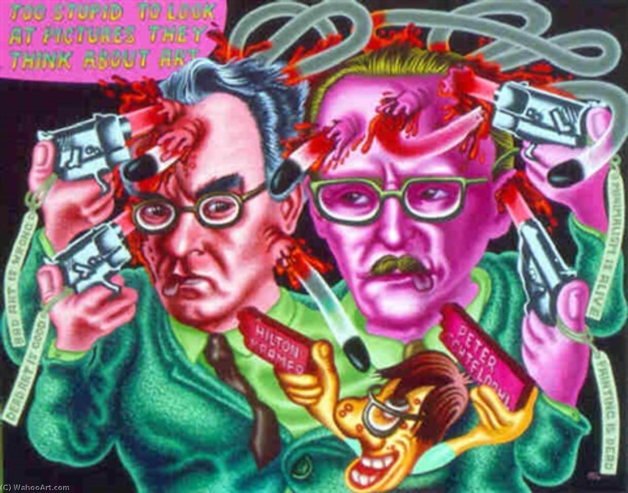 Wikioo.org - The Encyclopedia of Fine Arts - Painting, Artwork by Peter Saul - Art critics suicide