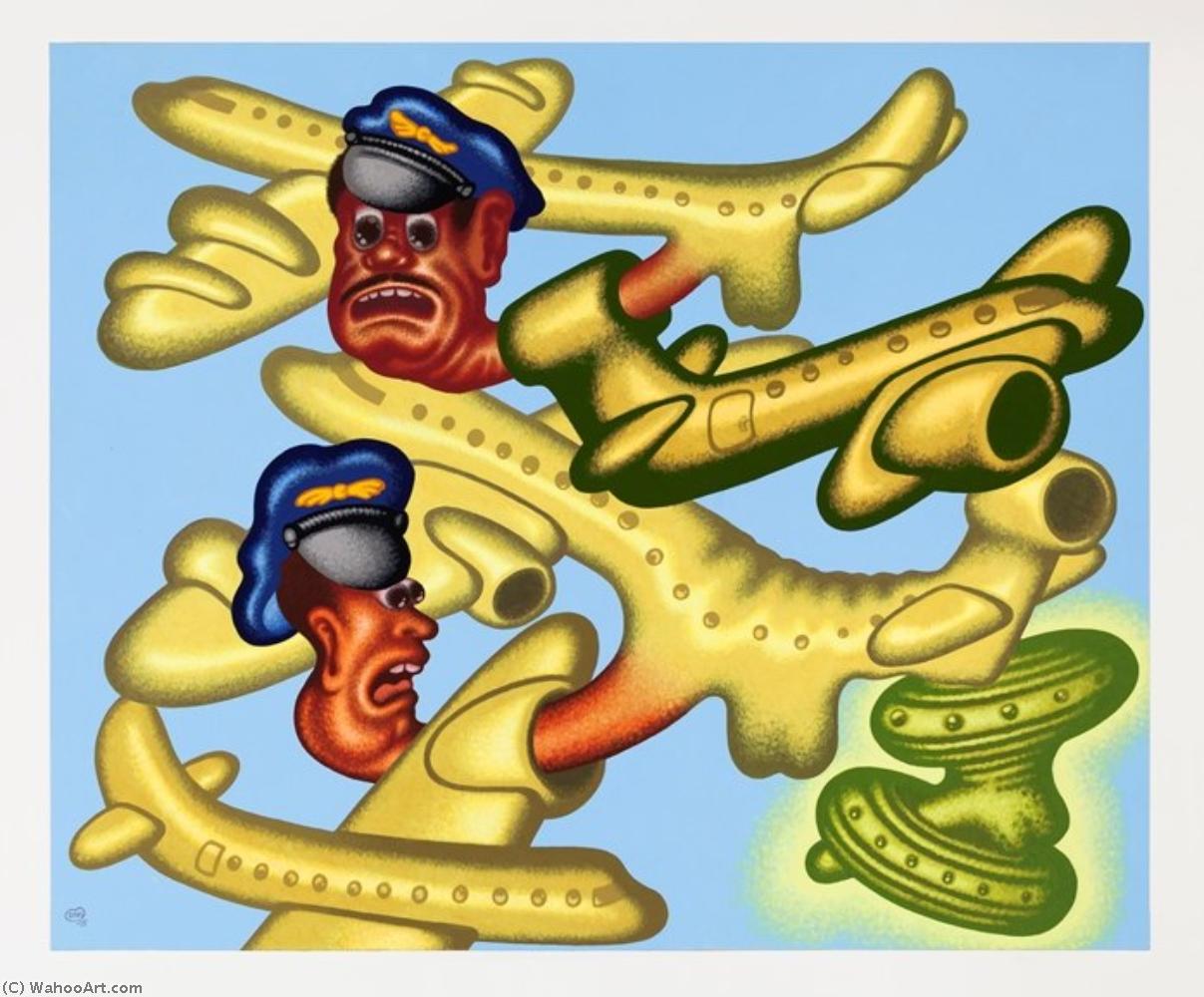 Wikioo.org - The Encyclopedia of Fine Arts - Painting, Artwork by Peter Saul - Crowded skies