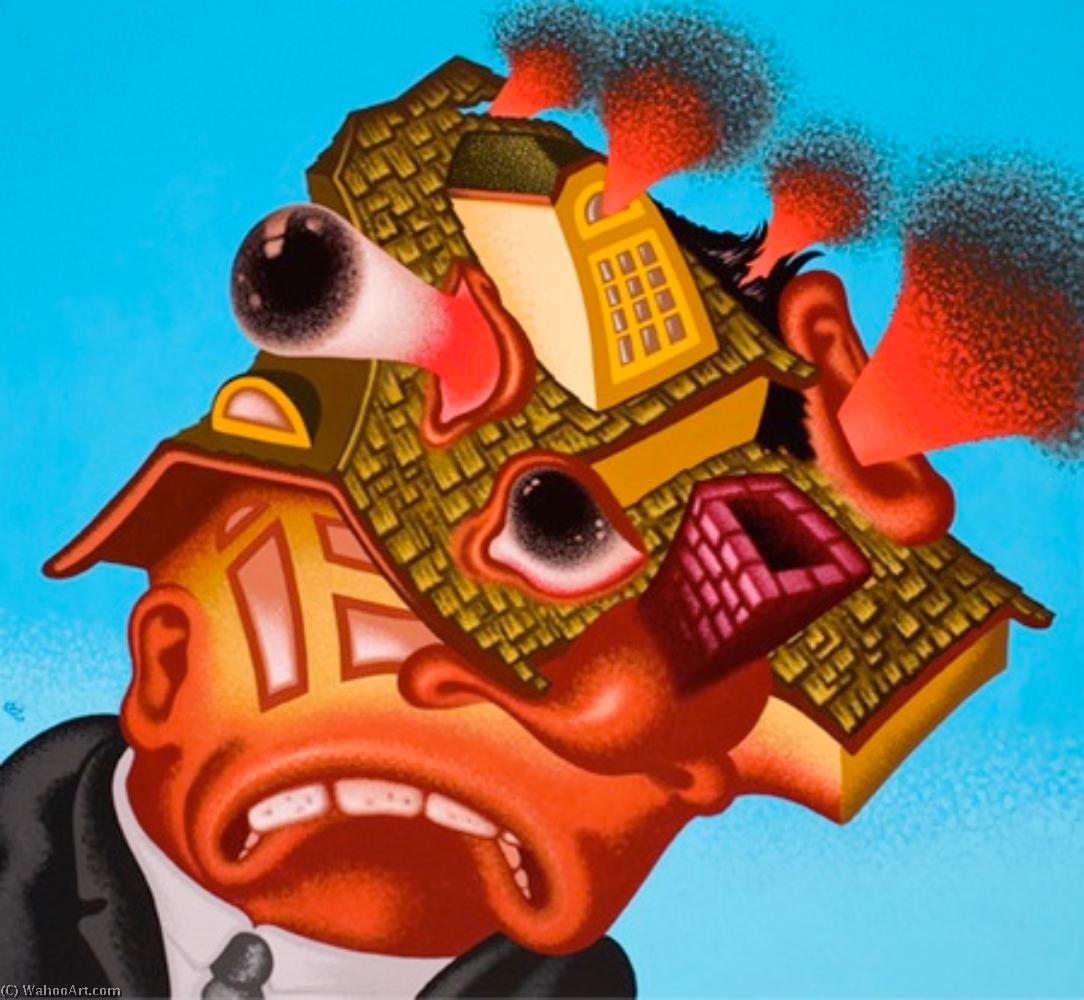Wikioo.org - The Encyclopedia of Fine Arts - Painting, Artwork by Peter Saul - Real estate agent going crazy
