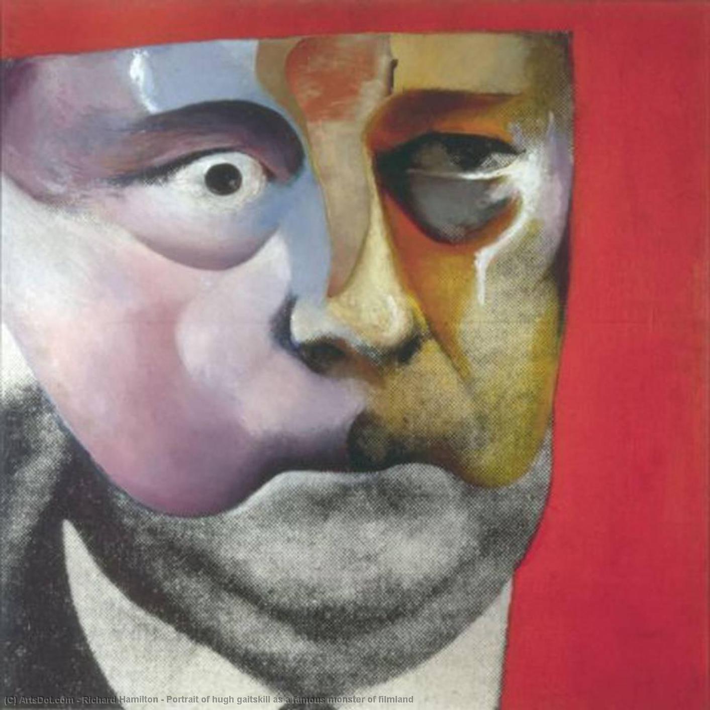 Wikioo.org - สารานุกรมวิจิตรศิลป์ - จิตรกรรม Richard Hamilton - Portrait of hugh gaitskill as a famous monster of filmland